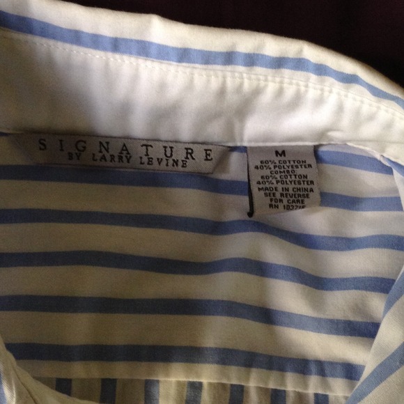 Cute white and blue striped button up. - Picture 3 of 4