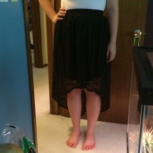 Black Lace High-Low skirt