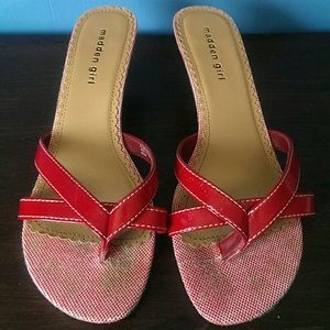 Cute, red Madden Girl, slip-on sandals