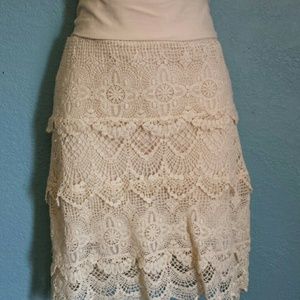 Crocheted ivory skirt