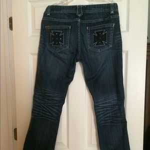 Women's distressed boot cut jeans