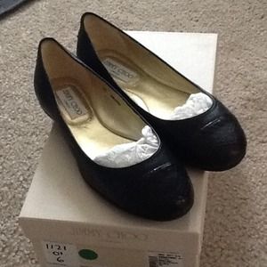 Jimmy Choo NMA Nappa/Matt Elaphe-001 Cap Toe Flats