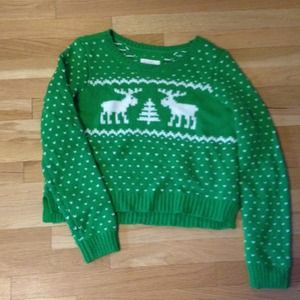 Green knit sweater