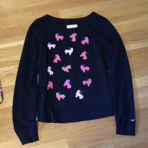 Navy roller skate crew neck sweater