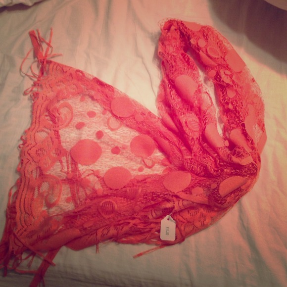 Beautiful coral spring or summer scarf!