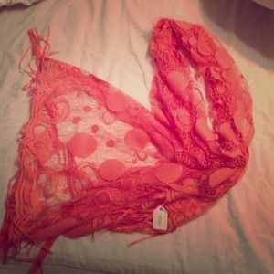 Beautiful coral spring or summer scarf!