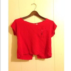 Buttoned back red shirt!