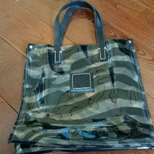 Clear zebra pattern dooney and bourke bag