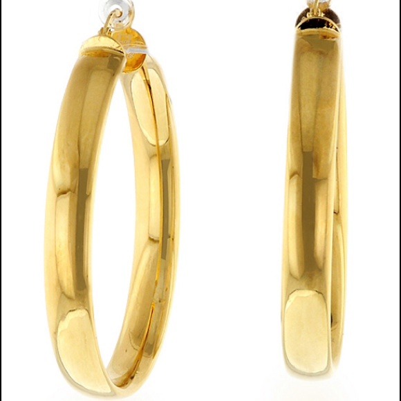 Thick Round 18kt Gold Plated Hoops