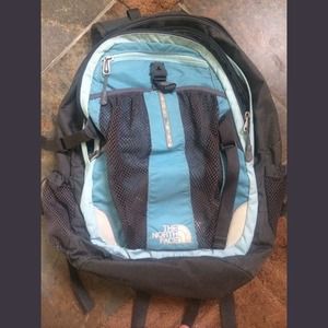 Blue and gray backpack