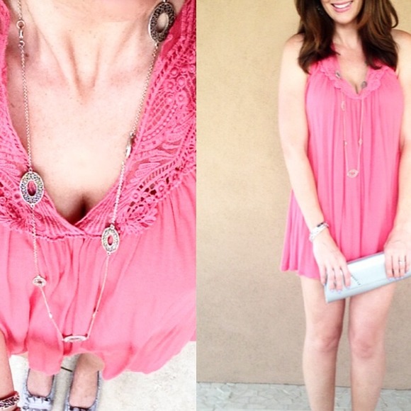 Coral mini dress/tunic