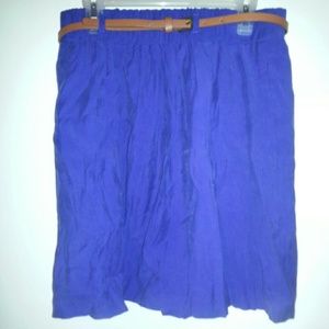 Tan Belted Purple Skirt