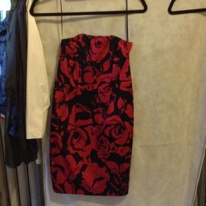 Express black and pink floral dress