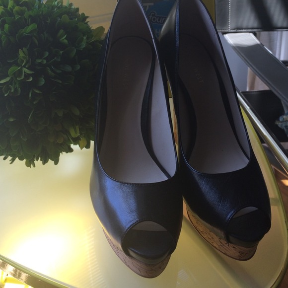 Nine West peep-toe wedges