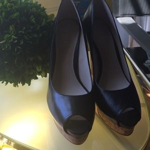 Nine West peep-toe wedges