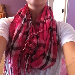 Pink, Black, and white colored scarf!
