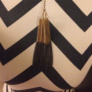 Ombré black to gold long earrings