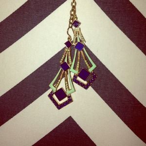 Royal blue and mint earrings!