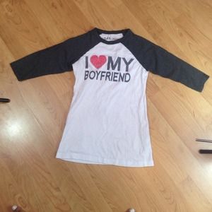 3/4 sleeve baseball t-shirt.