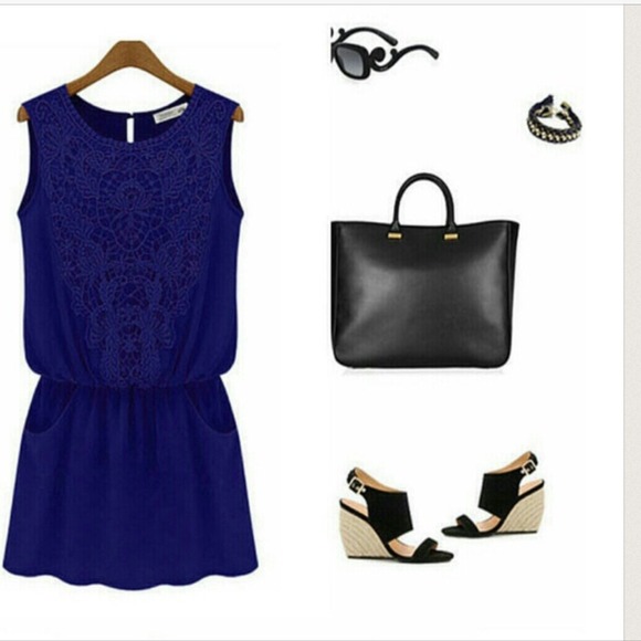 ❌❌ sold New Blue Bohemian Romper - Picture 2 of 3