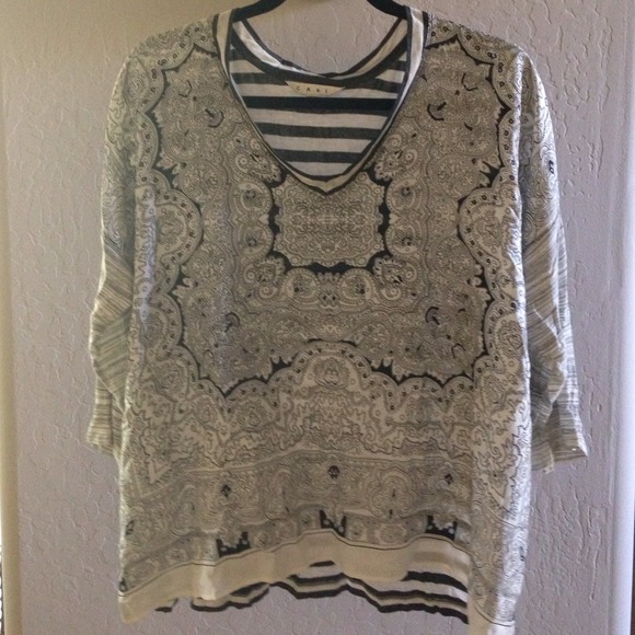 Paisley print front and stripes on back.