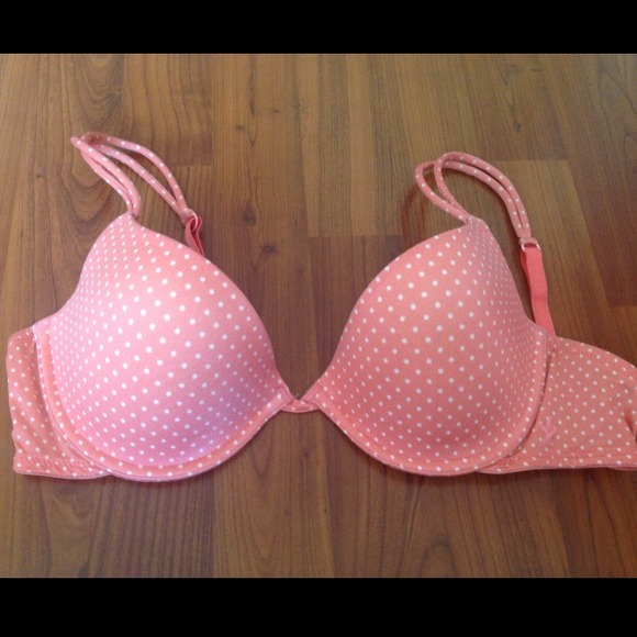 Aerie Push Up Soft Pink Polka Dot Bra (34C)