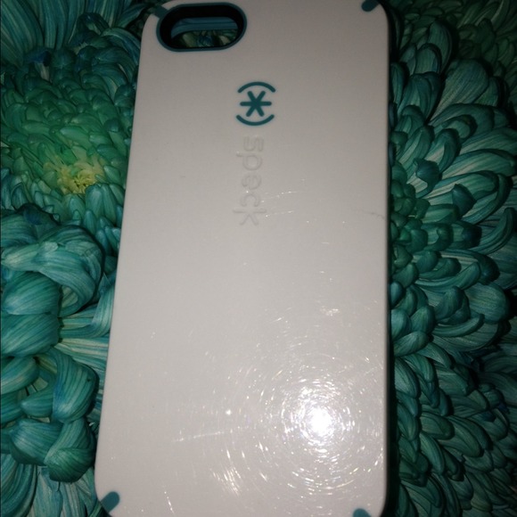 White & teal Speck case