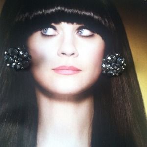 Smokey Quartz Glass Cluster Earrings