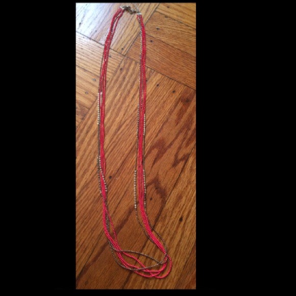 Hot pink & silver necklace NWOT