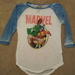 Marvel burnout baseball tee