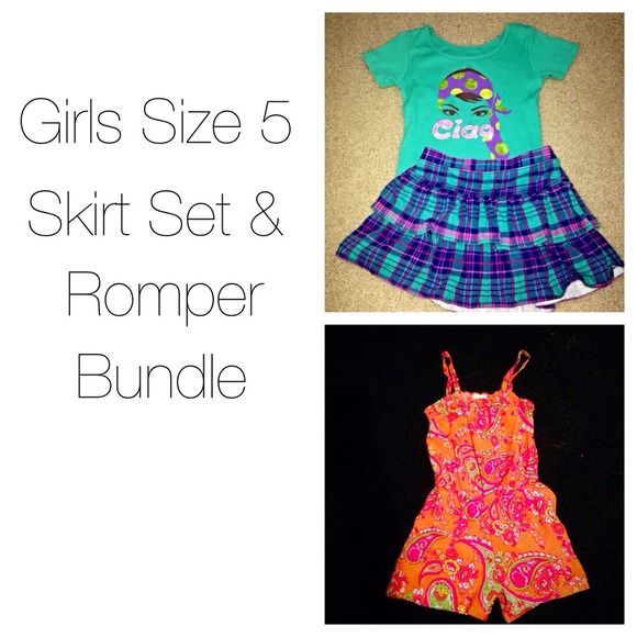 Girls skirt set & romper bundle!