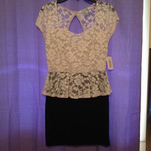 Lace peplum dress