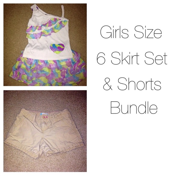 Girls size 6 skirt set & shorts bundle!
