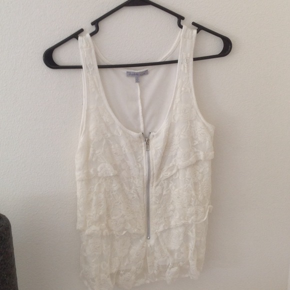 Lace zip up Tank