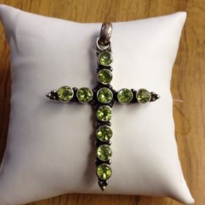 Unique Sterling Silver Peridot Cross