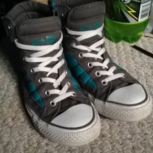 Chuck Taylor's Converse Blue and Grey Hi-Tops