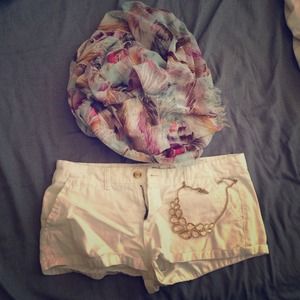 pastel blue, lavender, pink and gold feather scarf