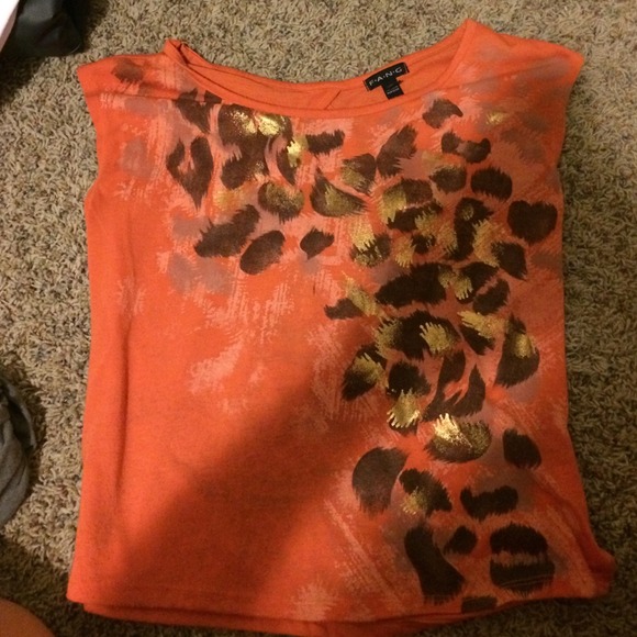 cute leopard print top with slit in the back