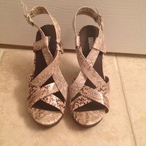 Snakeskin Wedge Heels.