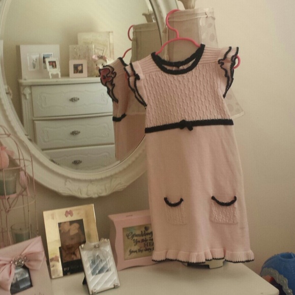 Pink and black 3t sweater dress