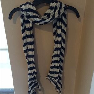 Navy Blue and white stripes scarf