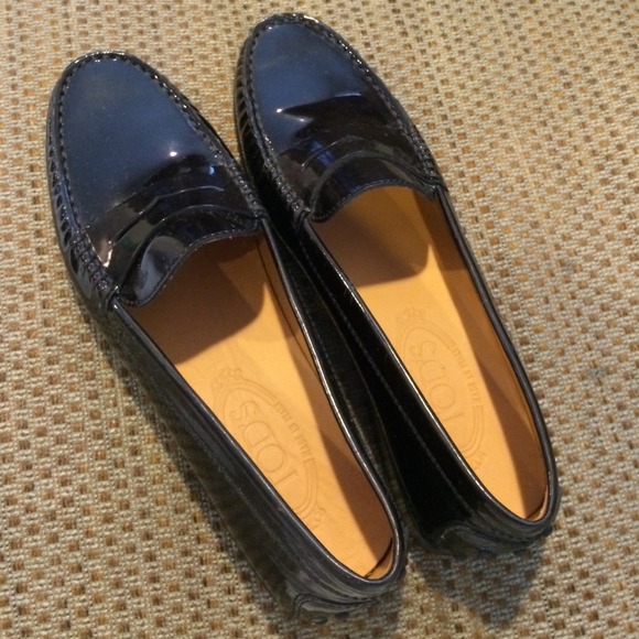Original Tod's patent leather loafers.