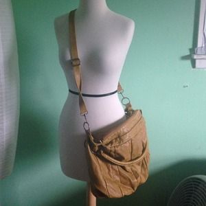 Mustard faux leather bag.