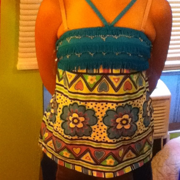 Tube top Aztec print shirt