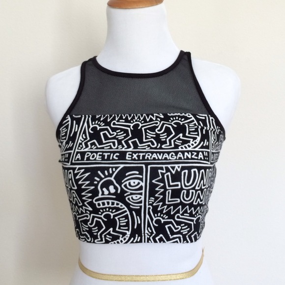 Forever 21 Tops - Keith Haring  F21 mesh Racerback crop top Size S