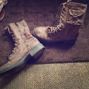 Roxy Worn Style Combat Boots
