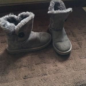 Short Grey Button Uggs