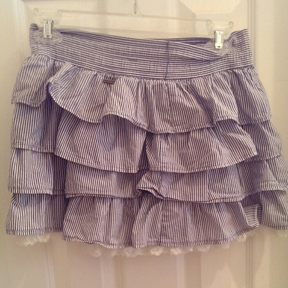 Seersucker Ruffle Skirt