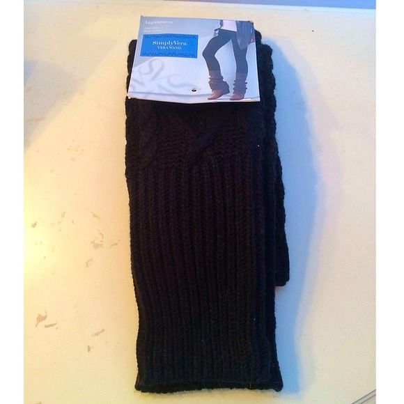 NWT Vera wang simply Vera black legwarmers