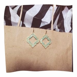 Teal and gold earrings!
